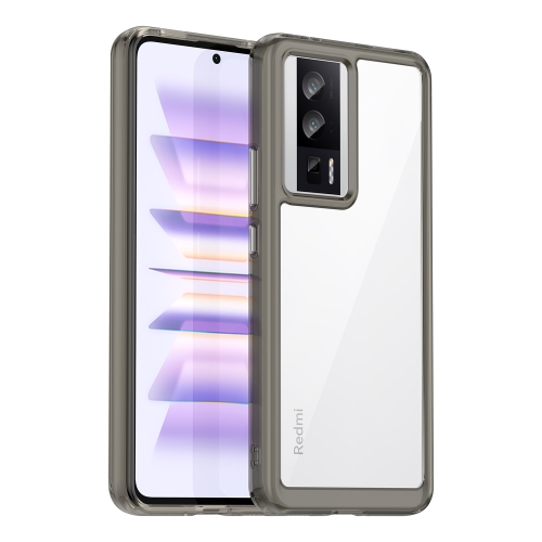 

For Xiaomi Poco F5 Pro Colorful Series Acrylic Hybrid TPU Phone Case(Transparent Grey)