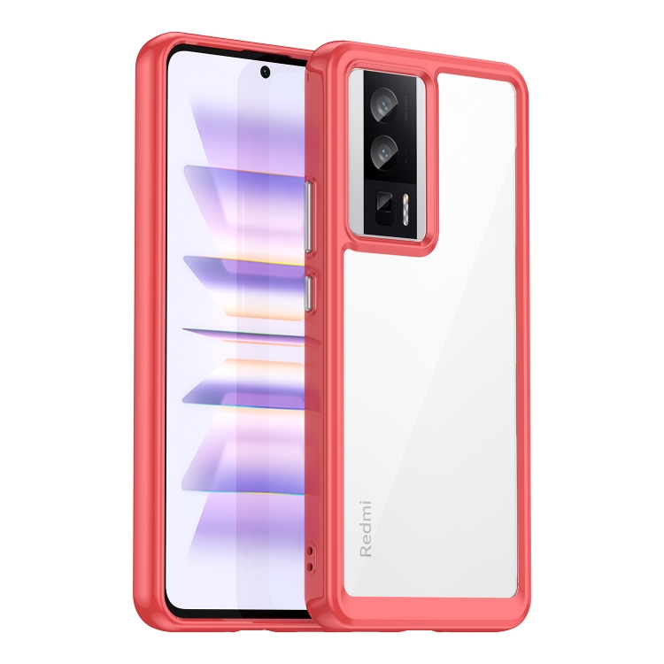

For Xiaomi Poco F5 Pro Colorful Series Acrylic + TPU Phone Case(Red)