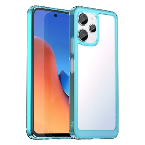 

For Xiaomi Poco M6 Pro Colorful Series Acrylic Hybrid TPU Phone Case(Transparent Blue)