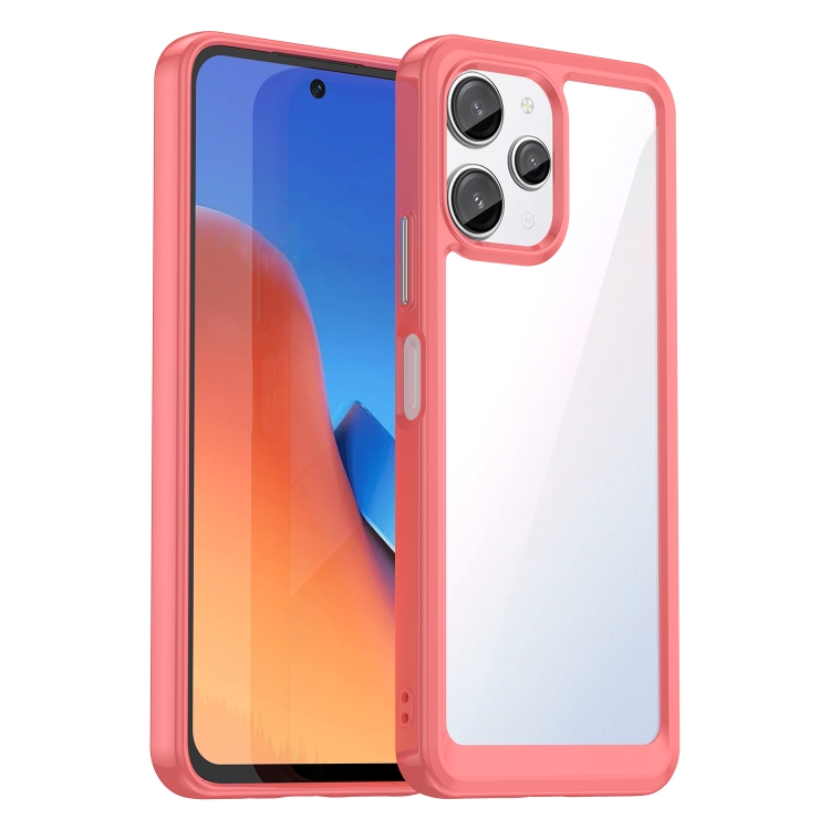 

For Xiaomi Poco M6 Pro Colorful Series Acrylic Hybrid TPU Phone Case(Red)