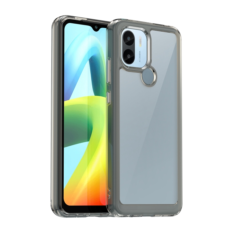 

For Xiaomi Redmi A1+ Colorful Series Acrylic Hybrid TPU Phone Case(Transparent Grey)