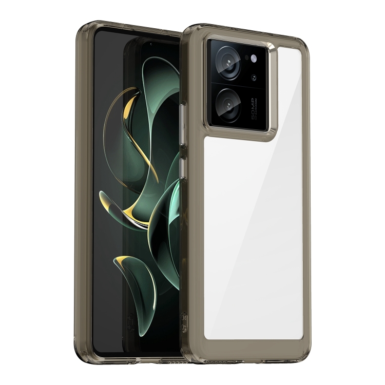 

For Xiaomi 13T Pro Colorful Series Acrylic Hybrid TPU Phone Case(Transparent Grey)