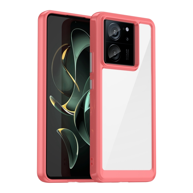 

For Xiaomi 13T Pro Colorful Series Acrylic Hybrid TPU Phone Case(Red)