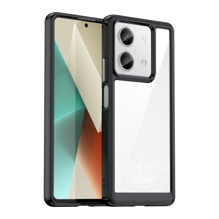 

For Xiaomi Redmi Note 13 5G Colorful Series Acrylic Hybrid TPU Phone Case(Black)