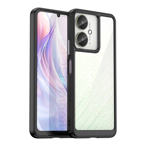

For Xiaomi Poco M6 Colorful Series Acrylic Hybrid TPU Phone Case(Black)