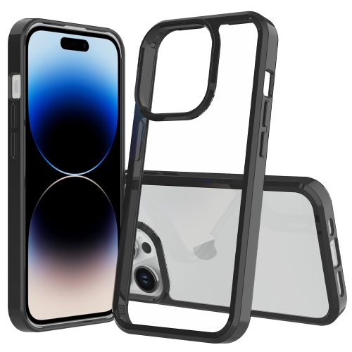 

For iPhone 15 Pro Scratchproof Acrylic TPU Phone Case(Black)