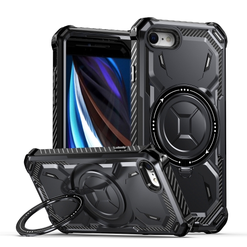 For iPhone SE 2022 / 2020 / 8 / 7 Armor Series Holder Phone Case(Black)