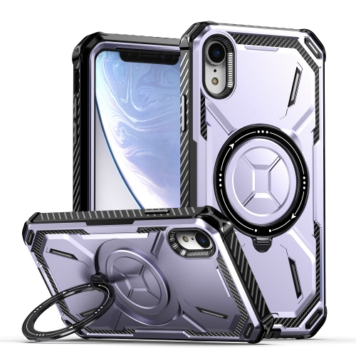 

For iPhone XR Armor Series Holder Phone Case(Light Purple)