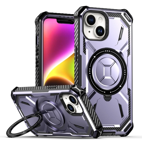 For iPhone 15 Armor Series Holder Phone Case(Light Purple) защитное стекло blueo camera armor lens light blue для iphone 13 pro 13 pro max