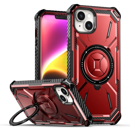 For iPhone 15 Plus Armor Series Holder Phone Case(Red)
