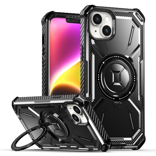 

For iPhone 15 Plus Armor Series Holder Phone Case(Black)