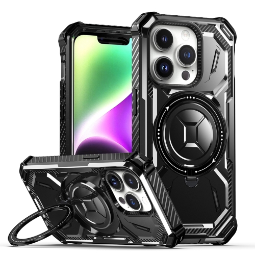 For iPhone 15 Pro Armor Series Holder Phone Case(Black)