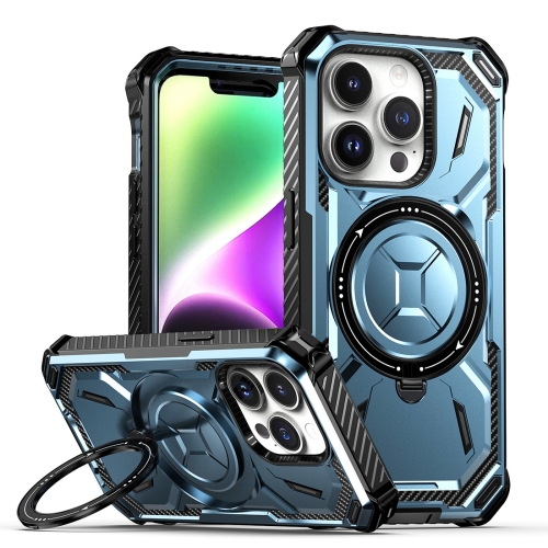For iPhone 15 Pro Armor Series Holder Phone Case(Blue) sp601e sp602e sp608e ws2812b music controller built in mic ws2815 mobile phone controller blue tooth controller for led strip