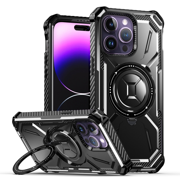 

For iPhone 15 Pro Max Armor Series Holder Phone Case(Black)