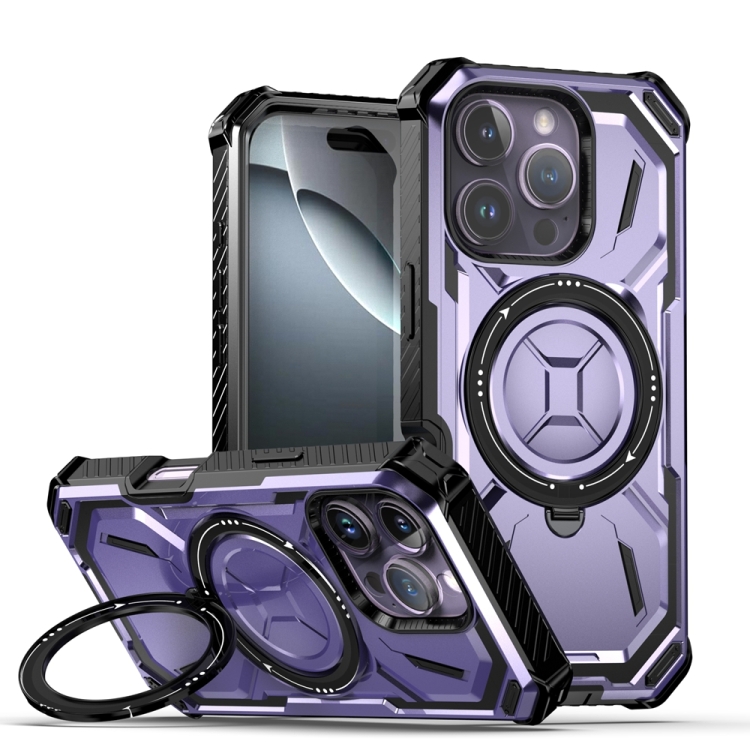 

For iPhone 16 Pro Armor Series Holder Phone Case(Light Purple)