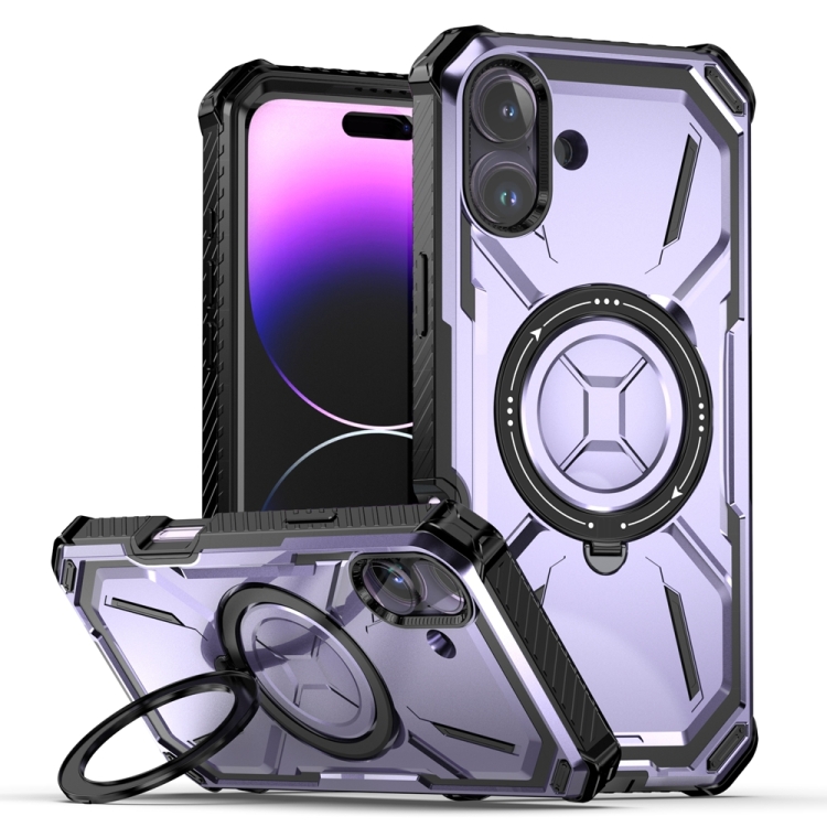 

For iPhone 16 Plus Armor Series Holder Phone Case(Light Purple)