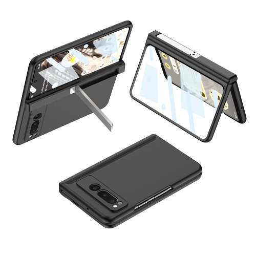 

For Google Pixel Fold GKK Integrated Fold Hinge Full Coverage Phone Case with Holder(Black)