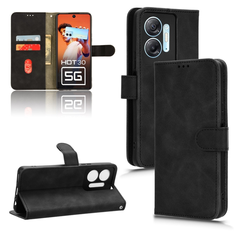 

For Infinix Hot 30 5G Skin Feel Magnetic Flip Leather Phone Case(Black)