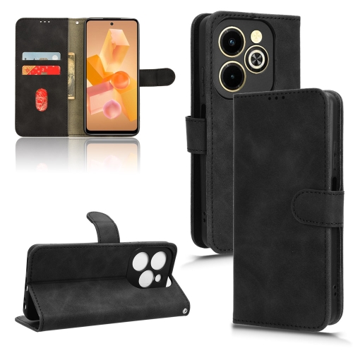 

For Infinix Hot 40i Skin Feel Magnetic Flip Leather Phone Case(Black)