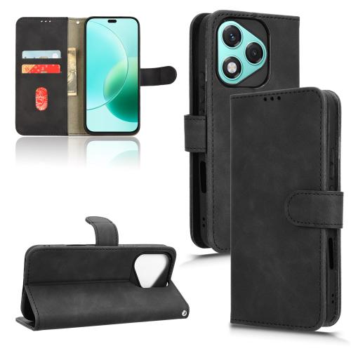 

For Honor 400 Lite Skin Feel Magnetic Flip Leather Phone Case(Black)