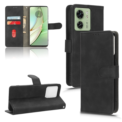 

For Motorola Edge 40 Skin Feel Magnetic Flip Leather Phone Case(Black)