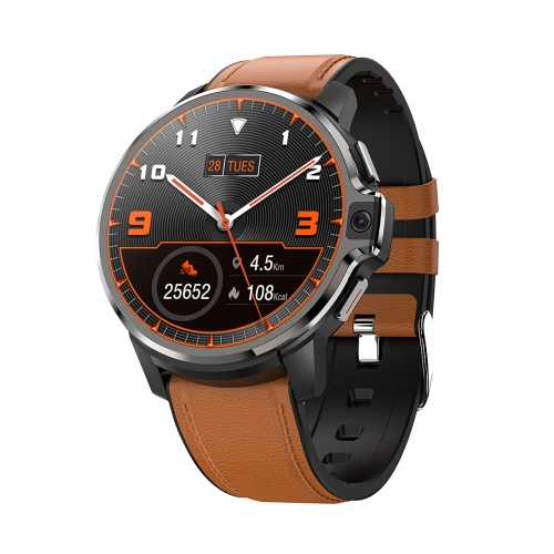 

LEMFO LEMP 1.6 inch IPS Round Screen 4G Smart Watch Android 9.1, Specification:4GB+64GB(Brown Leather)