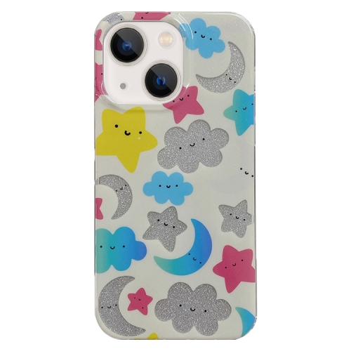 

For iPhone 14 PC + TPU Dual-side Laminating IMD Phone Case(White Star Moon)