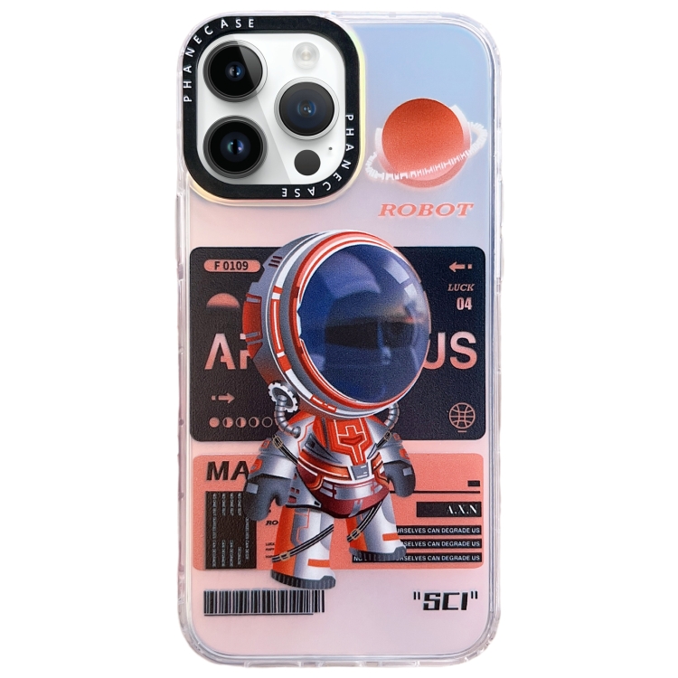 

For iPhone 14 Pro Mechanical Astronaut Pattern TPU Phone Case(Orange)