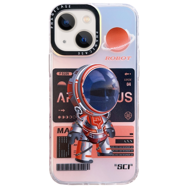 

For iPhone 14 Plus Mechanical Astronaut Pattern TPU Phone Case(Orange)