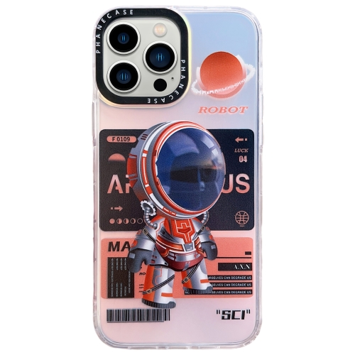 For iPhone 13 Pro Max Mechanical Astronaut Pattern TPU Phone Case(Orange)