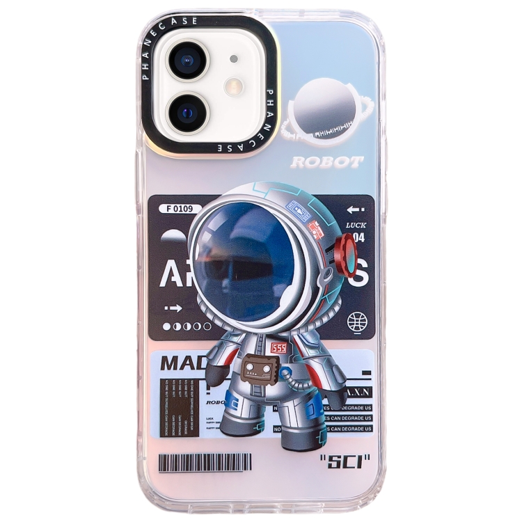 

For iPhone 12 Mechanical Astronaut Pattern TPU Phone Case(Blue)