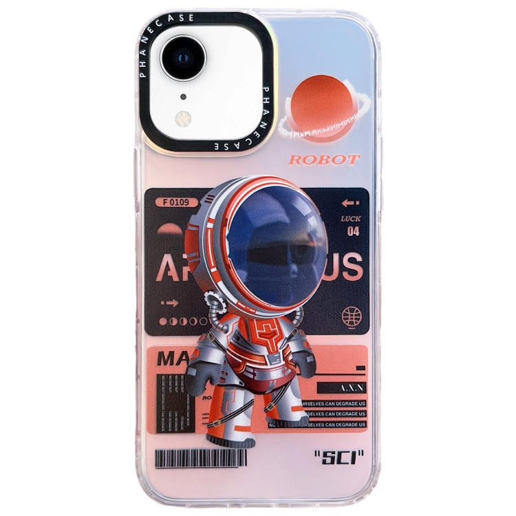 

For iPhone XR Mechanical Astronaut Pattern TPU Phone Case(Orange)