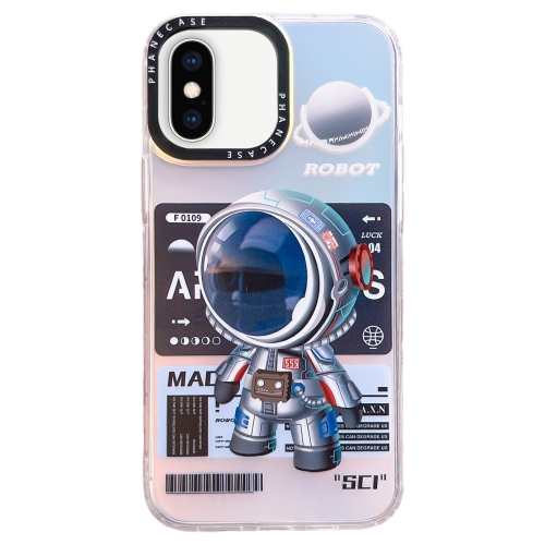 

For iPhone XS / X Mechanical Astronaut Pattern TPU Phone Case(Blue)