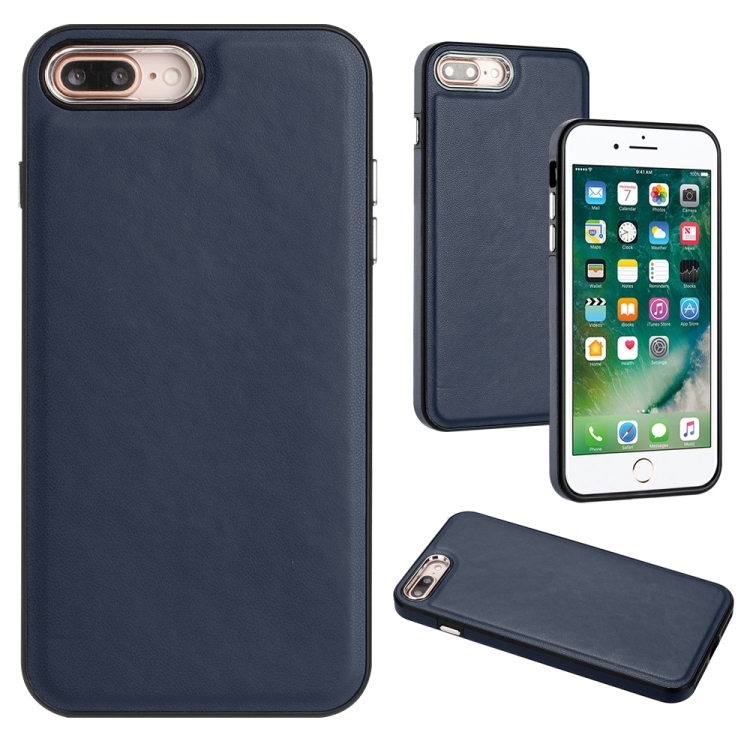 

For iPhone 6s Plus / 7 Plus / 8 Plus Leather Texture Full Coverage Phone Case(Blue)