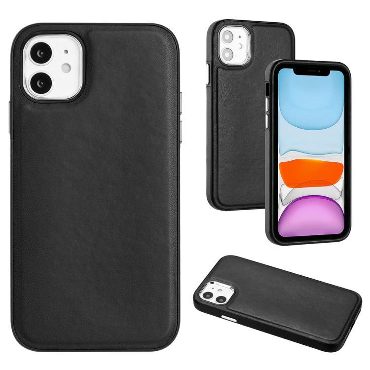

For iPhone 11 Leather Texture Full Coverage Phone Case(Black)