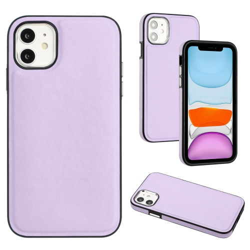 

For iPhone 12 Leather Texture Full Coverage Phone Case(Purple)