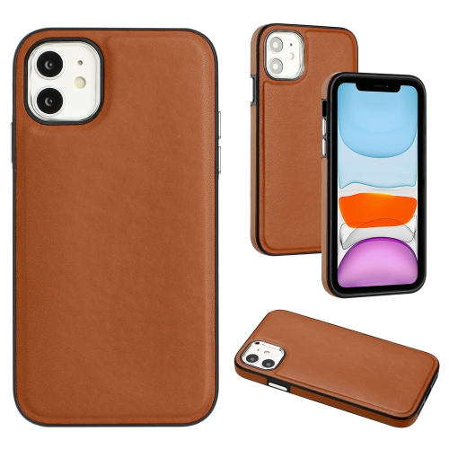 

For iPhone 12 Leather Texture Full Coverage Phone Case(Brown)