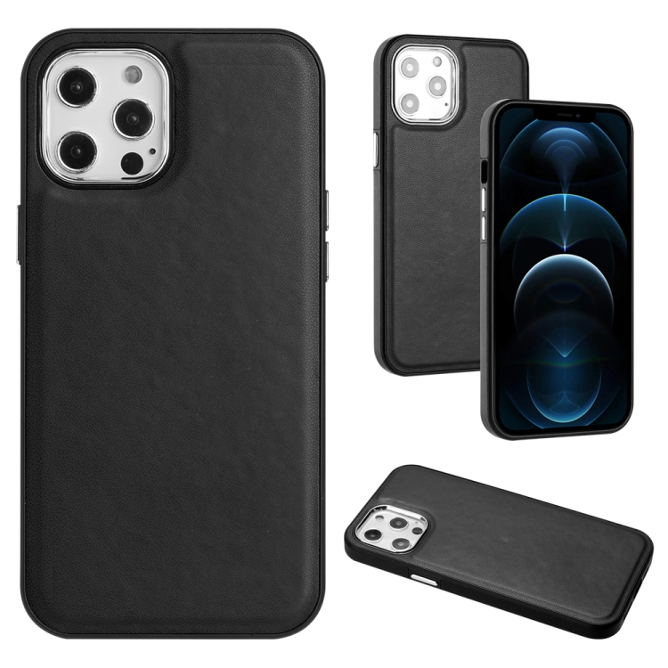 

For iPhone 12 Pro Max Leather Texture Full Coverage Phone Case(Black)