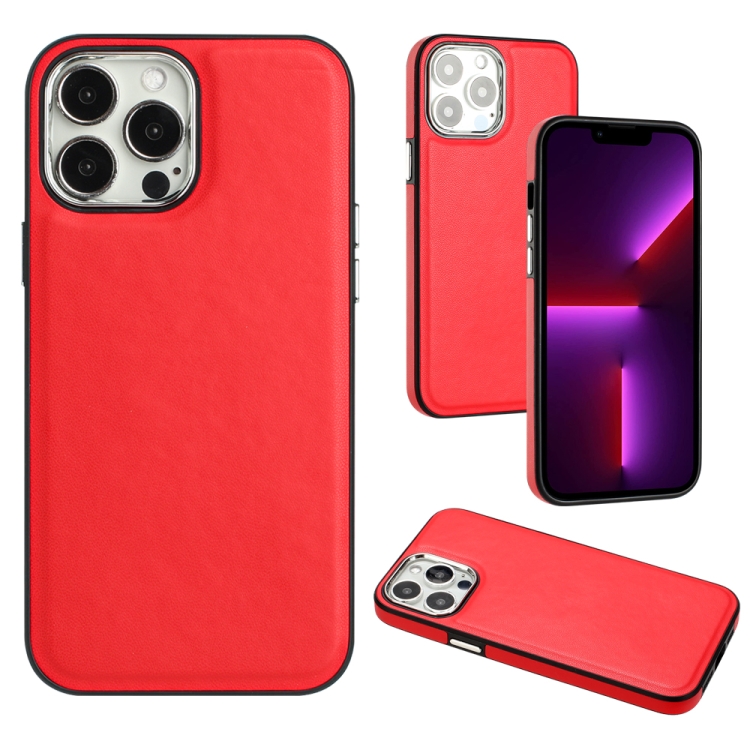 

For iPhone 13 Pro Max Leather Texture Full Coverage Phone Case(Red)