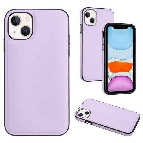 For iPhone 14 Leather Texture Full Coverage Phone Case(Purple) sunlu pla marble 3d filament 1kg 1 75mm printing marble texture no bubble non toxic good toughness artwork print material