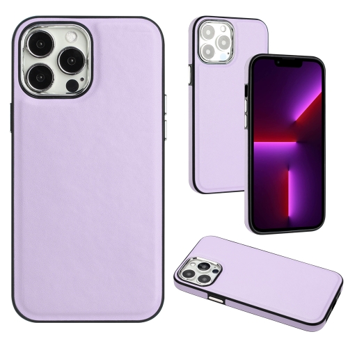 

For iPhone 14 Pro Max Leather Texture Full Coverage Phone Case(Purple)