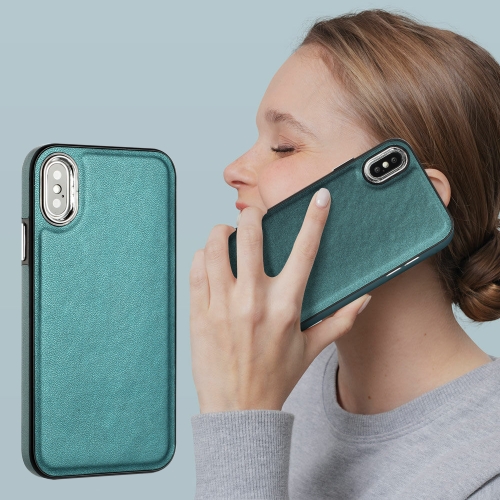 

For iPhone XS Max Leather Texture Full Coverage Phone Case(Green)