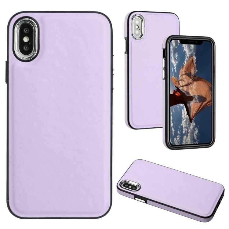 

For iPhone XS Max Leather Texture Full Coverage Phone Case(Purple)