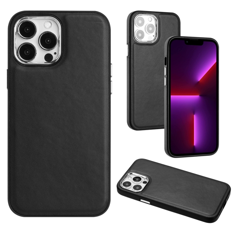

For iPhone 15 Pro Max Leather Texture Full Coverage Phone Case(Black)
