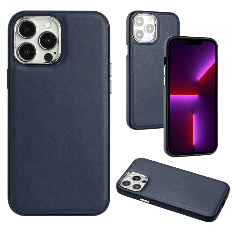 

For iPhone 15 Pro Leather Texture Full Coverage Phone Case(Blue)