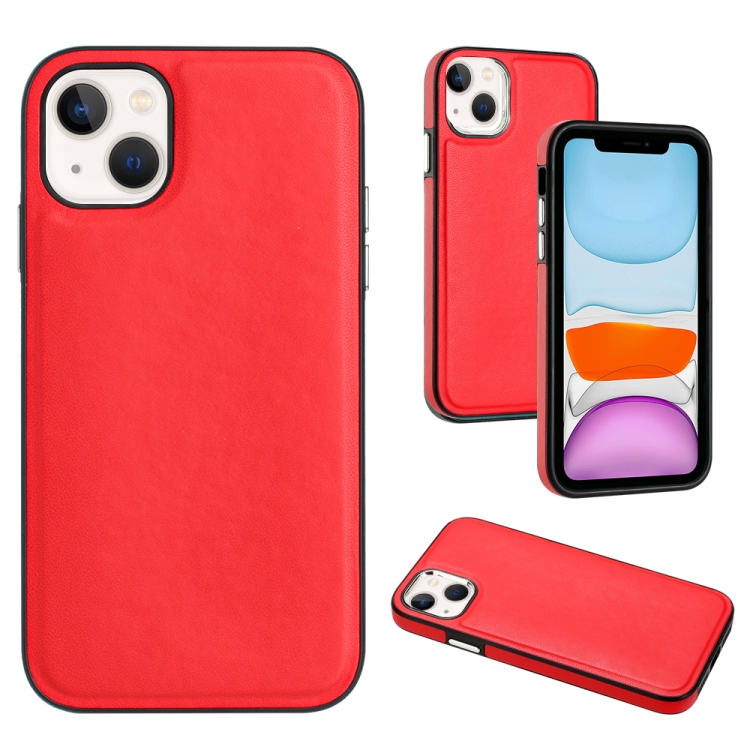

For iPhone 15 Plus Leather Texture Full Coverage Phone Case(Red)