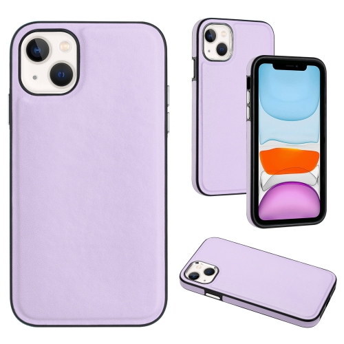 

For iPhone 15 Leather Texture Full Coverage Phone Case(Purple)