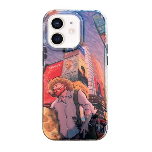 

For iPhone 12 Dual-sided Lamination Oil Painting IMD Phone Case(City)