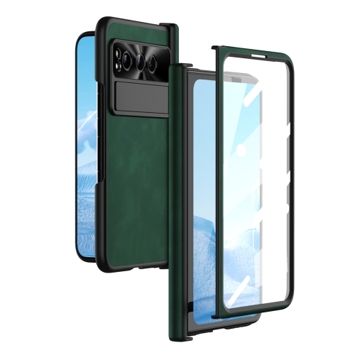 

For Google Pixel Fold Napa Texture All-inclusive Phone Case(Green)