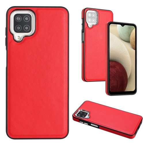 

For Samsung Galaxy A12 4G / M12 Leather Texture Full Coverage Phone Case(Red)